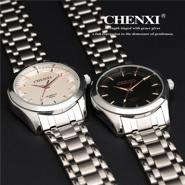 Rose Gold 024A Stainless Steel Wristwatches Men's Love Business Man Quartz Watch Wholesale China Watch Mens Watches