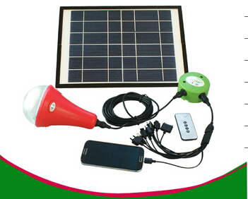 Solar Home lighting intelligent remote control-with hook 6W Solar panel 3W LED high lumens with solar power