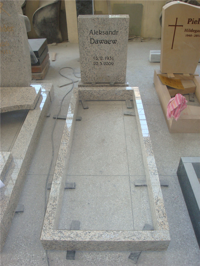 European style rose carved black granite memorial stones