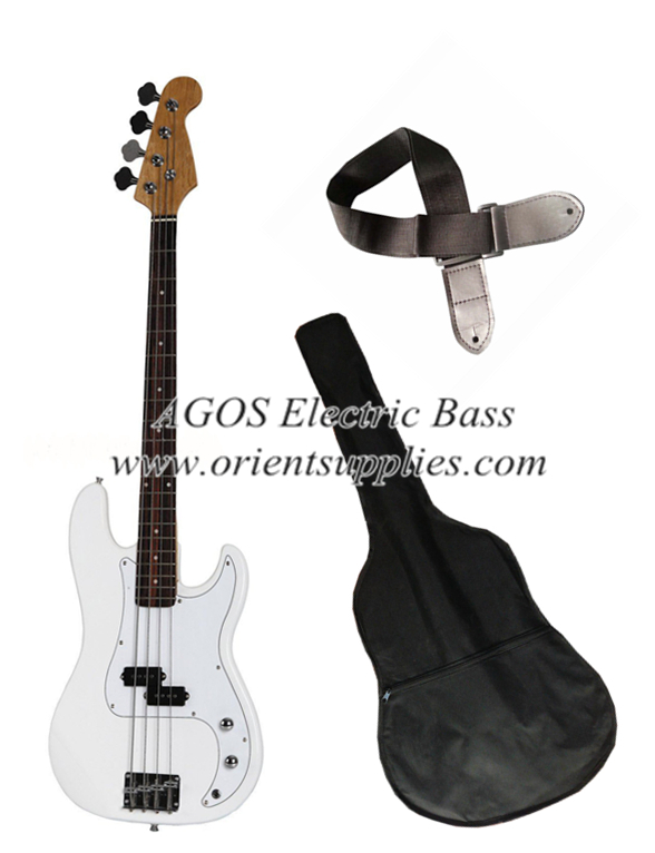 43" Electric Bass kit PB bass classic with Bag & Strap white AGB43-PB2