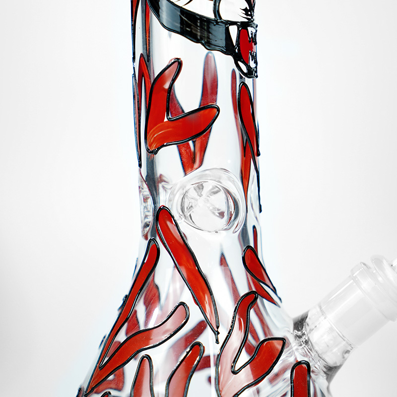 Hookah 11.7inch,7mm Glass Smoking Pipe Thick Beaker bong3D hand painted with tiger
