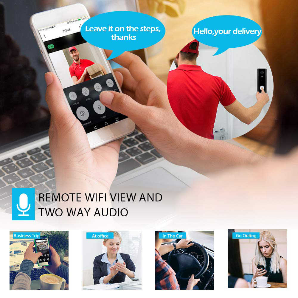 Glomarket Hot Sale Tuya Wifi Smart Video Doorbell 1080P Wireless Remote Intercom With Camera For Smart Home