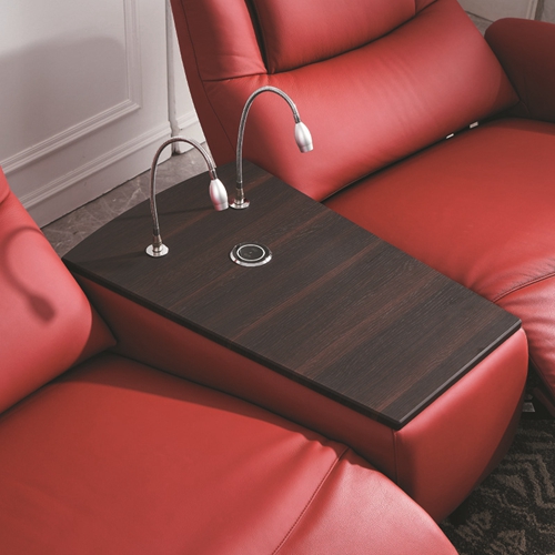 Leather Art Function Sofa Multifunctional Coffee Table Reading Light Italian Minimalist Cinema Sofa
