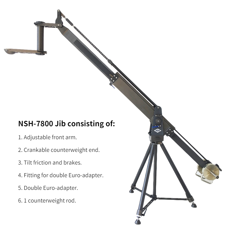 NSH 50kg Arm Max Loading Weight Jib Crane For Camera