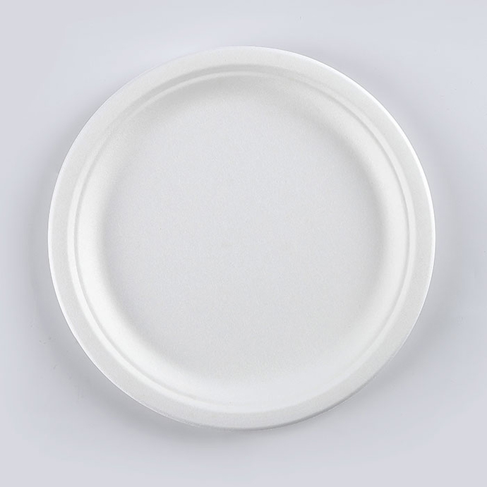 Round Disposable Plates Natural Sugarcane Bagasse Compostable Eco Friendly Environmental paper plate