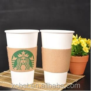 Custom design disposable coffee takeaway paper cups with lid sleeve