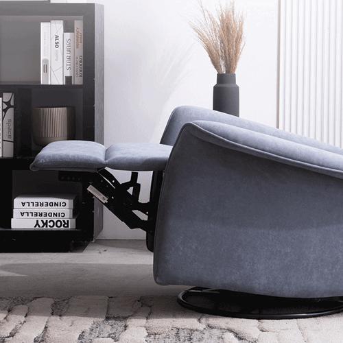 New Functional Electric Single-Seat Fabric Sofa Modern Minimalist Gray Rockable Function Reclining Chair
