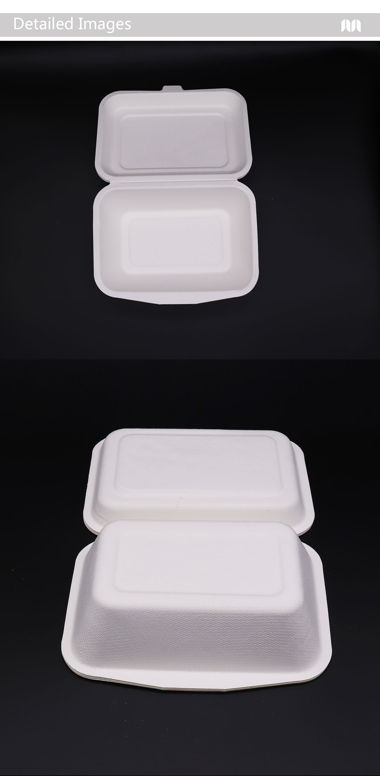 biodegradable disposable sugarcane bagasse takeaway food container packaging clamshell lunch box