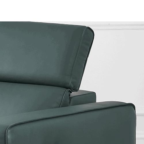 New Italian Style First Layer Cowhide Functional Modern Minimalist Manual Headrest Metal High Leg Leather Sofa