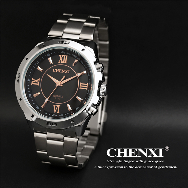 Rose Gold 027C Watch Luxury Cool Man's Watches Wholesale Price China Watch Market Japan Movt Stainless Steel Watch Man