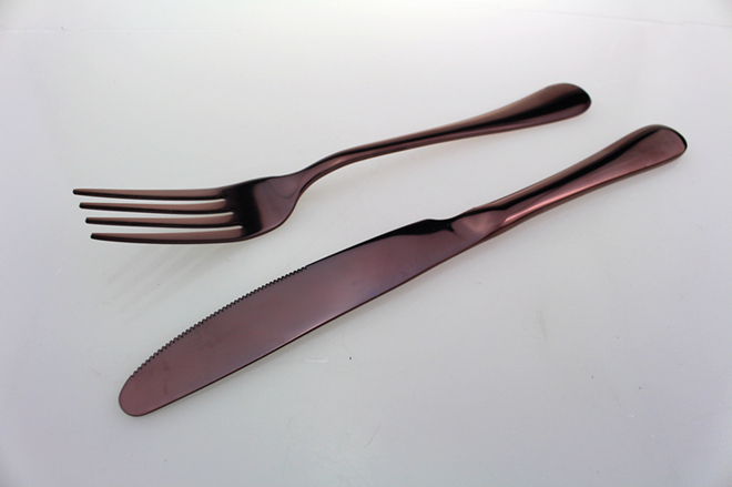 Newto Stainless steel colorful cutlery/ coffee color flatware/wedding cutlery