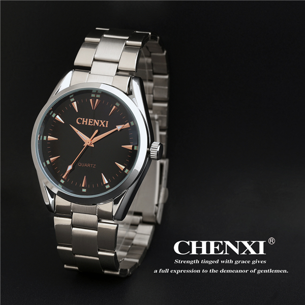 China Watch Supplier Black White Color Couples Watch Stainless Steel Rose Gold Watch New Cheap Price