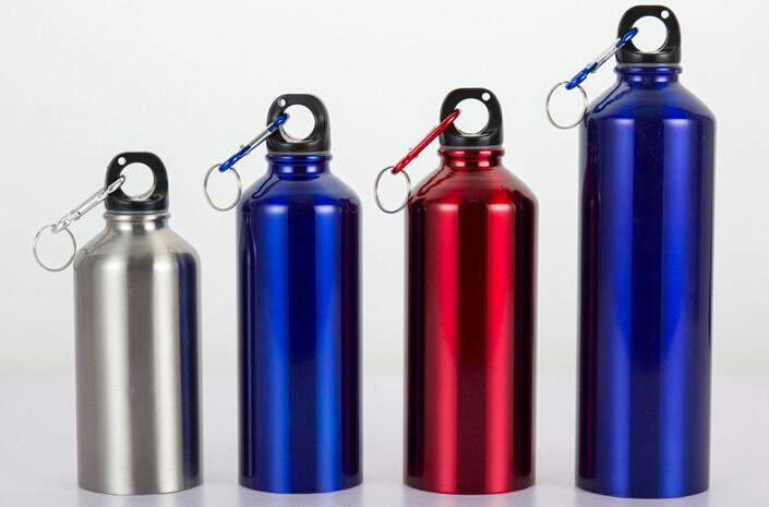 stock aluminum sports water bottle, stainless steel and aluminum water bottle with LOGO print with screw cap