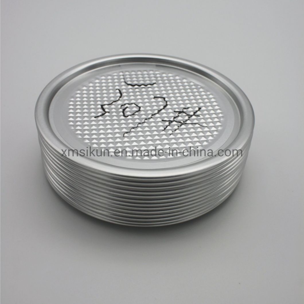 Manufacturer 307# Aluminum Peel off Lids Round Pull Ring Canning Lids