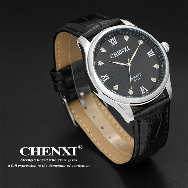 Hot Top Brand OEM Custom Logo Cow Leather Watches Cheap Stainless Steel Case Back Leather Watches Man