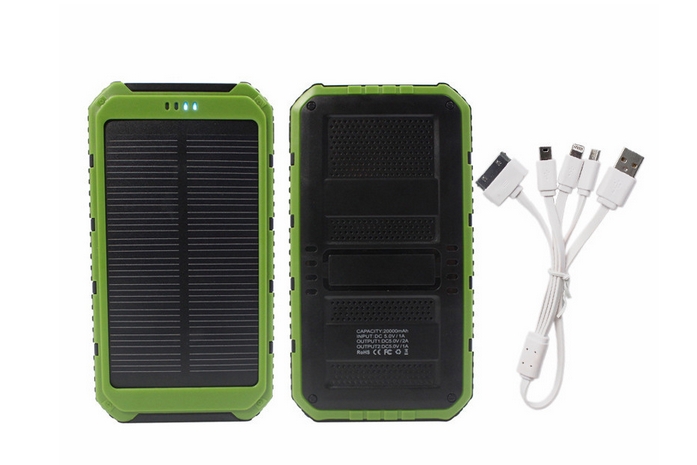 10000mah Portable Waterproof solar power bank Dual-USB Solar Battery Charger for Cell Phone