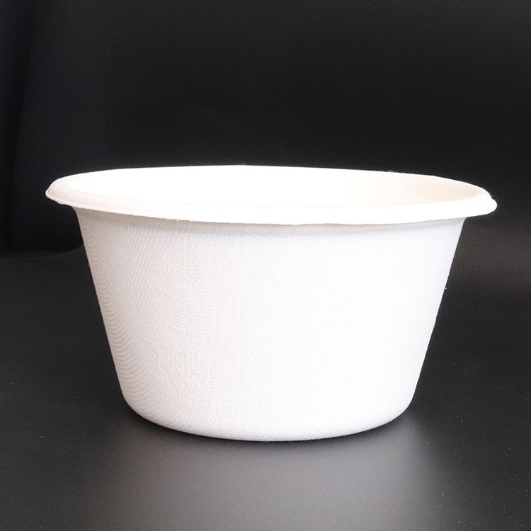 New Large Size Eco-friendly Biodegradable Sugarcane Fiber Bagasse Heavy Duty Food Packaging Soup Noodle Pasta Bowl with Lid HBMG