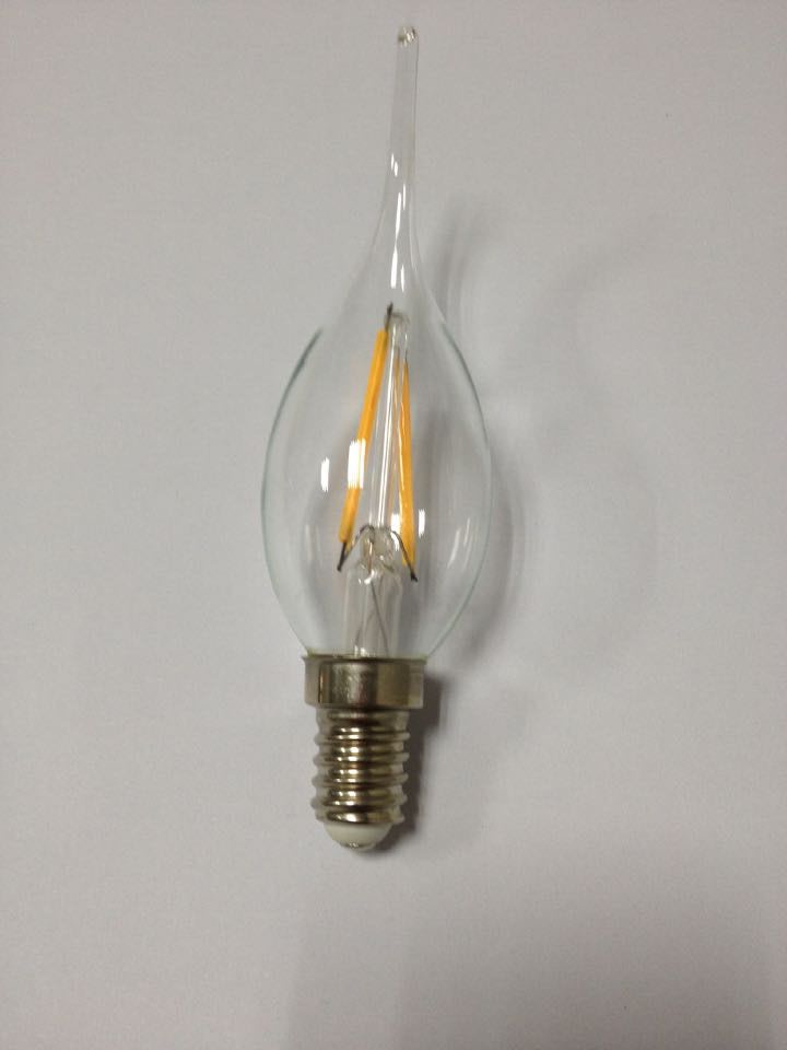 energy saving led filament candle bulb E12 base led candelabra lamp filament COB 2200K 2700K China supplier