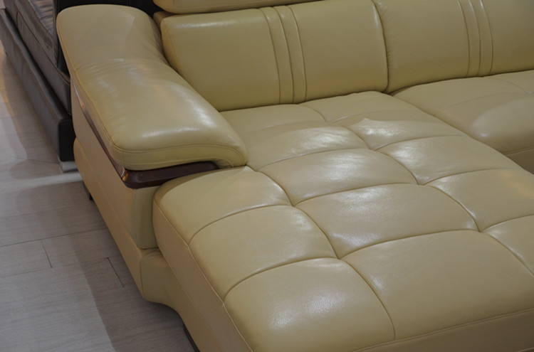 Sectional genuine leather sofa furninture 1+3+chaise h993