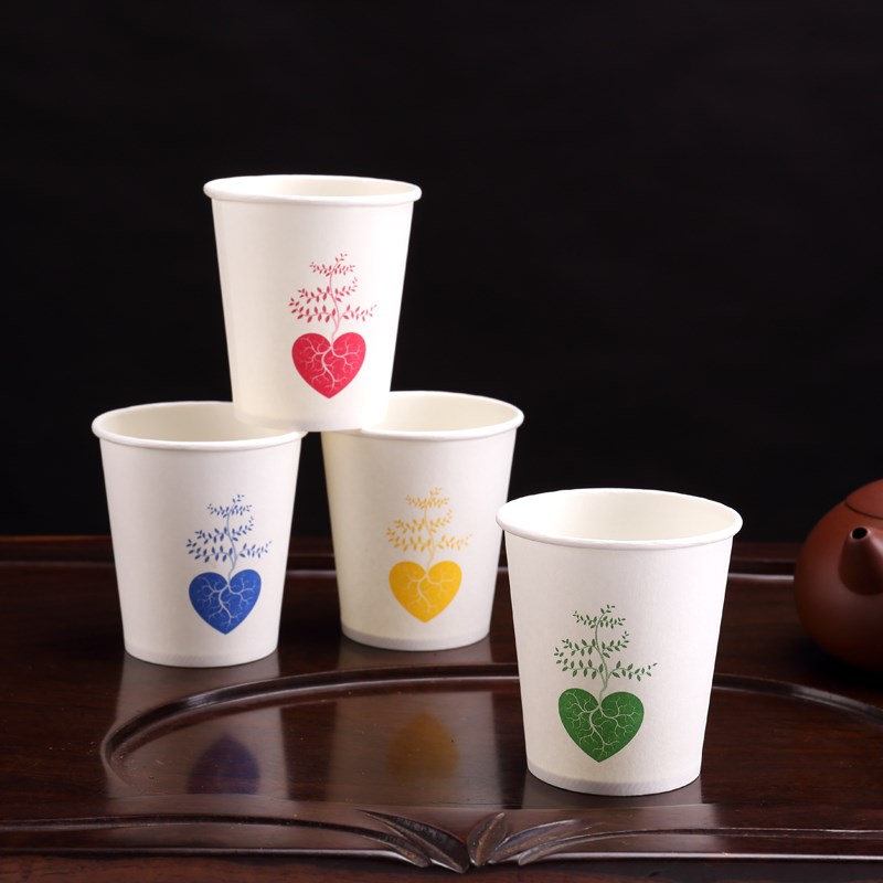 Small tree heart-shaped thickening disposable paper cups for orange juice