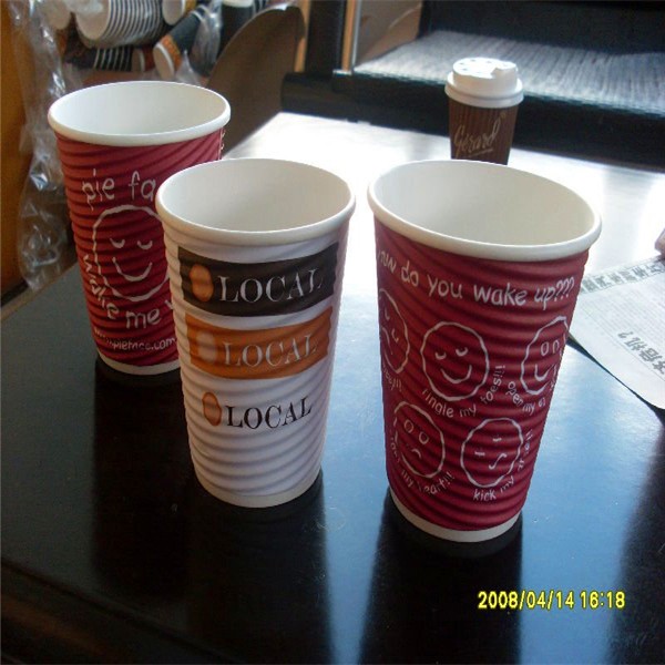 custom logo printed ripple paper cup / hot paper coffee cup / paper for paper cup