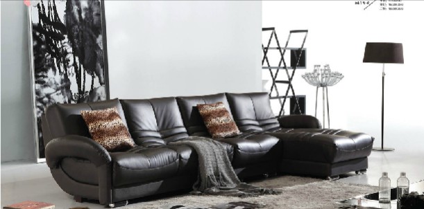 Promotion corner sofa Living room leather furniture sofas h901
