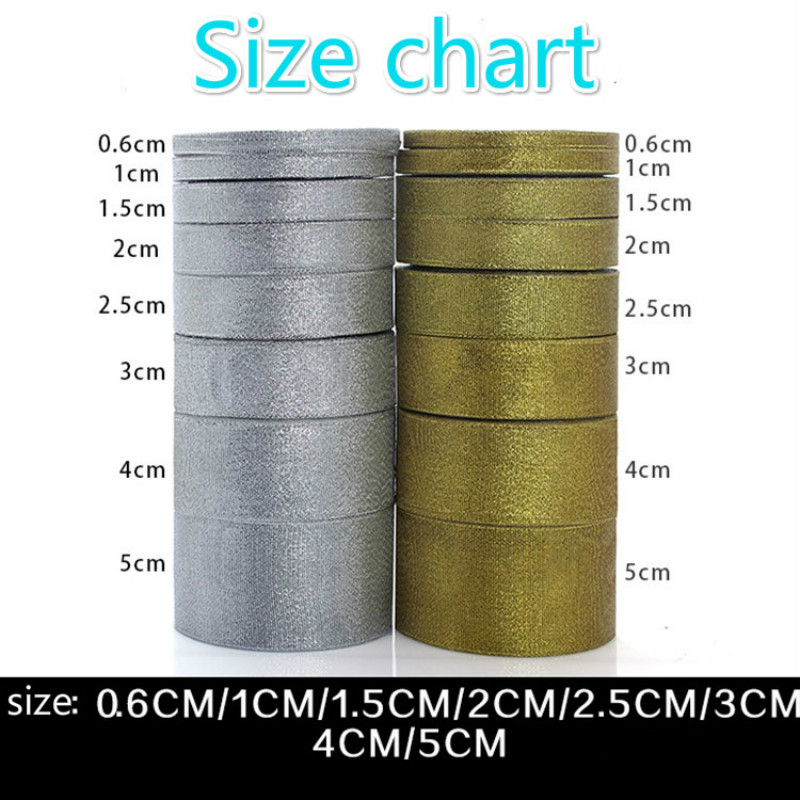 Wholesale High Quality 3/4" Gold And Silver Ribbon Glitter Grosgrain Ribbon Hair Bows