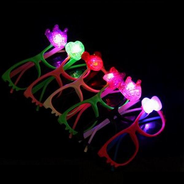 multi color cute plastic flashing light up led glasses/ led glasses / led party glasses