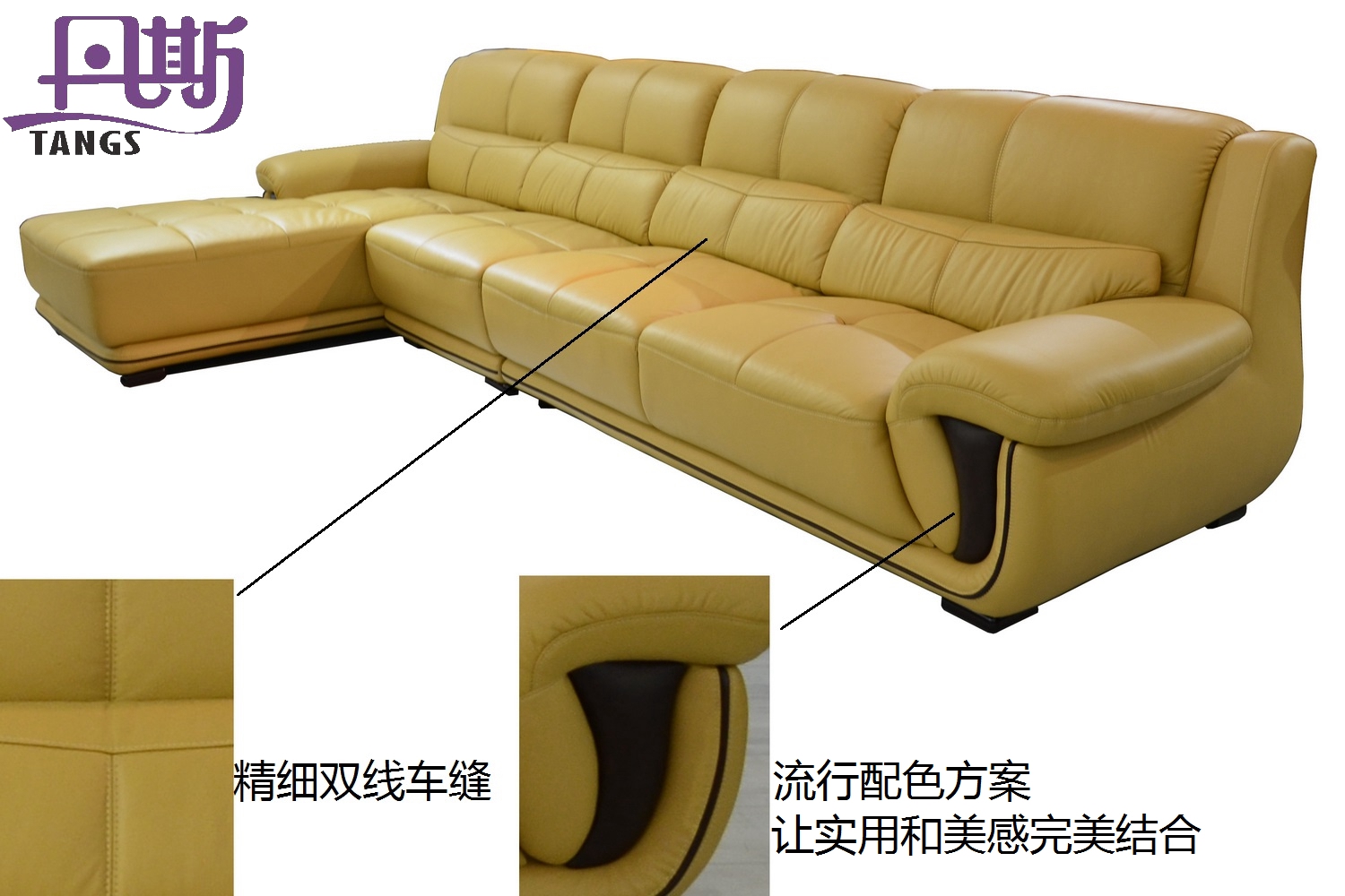 Genuine leather sofa home furniture h989