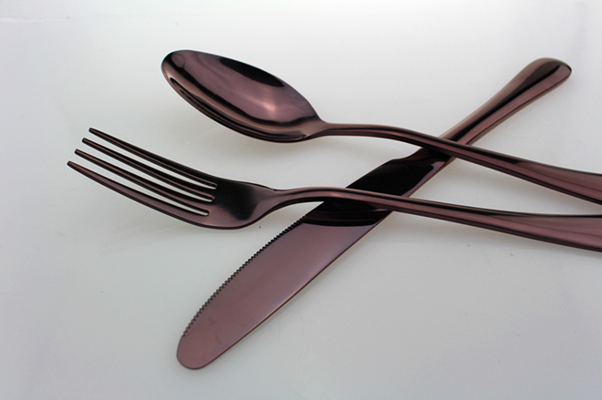 Newto Stainless steel colorful cutlery/ coffee color flatware/wedding cutlery