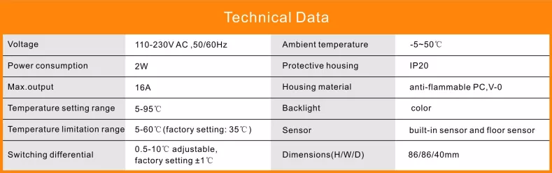 Glomarket Tuya Wifi Smart Thermostat Touch Screen 16A Temperature Controller Heating Digital Programmable