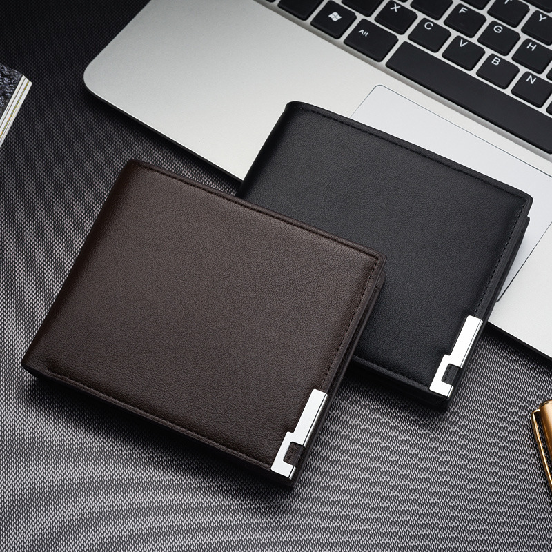 Wallet Men's Short Iron Edge Korean Youth Men's Horizontal Wallet Trend Card Holder