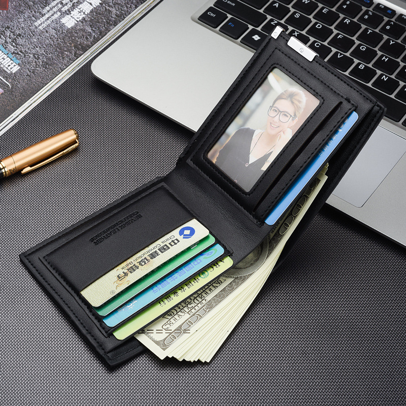 Wallet Men's Short Iron Edge Korean Youth Men's Horizontal Wallet Trend Card Holder
