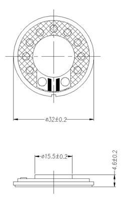 32mm 8ohm mylar speaker DXI32N－B Medical Equipment Speaker