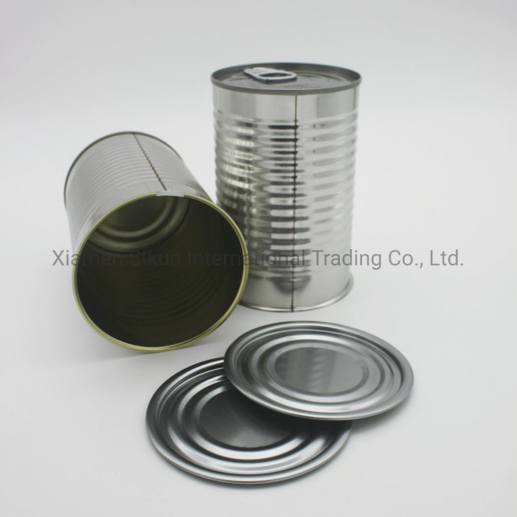 Tinplate Can Size 7116# with Easy Open Lid Gold Lacquer Coating for Packing Canned Mushroom