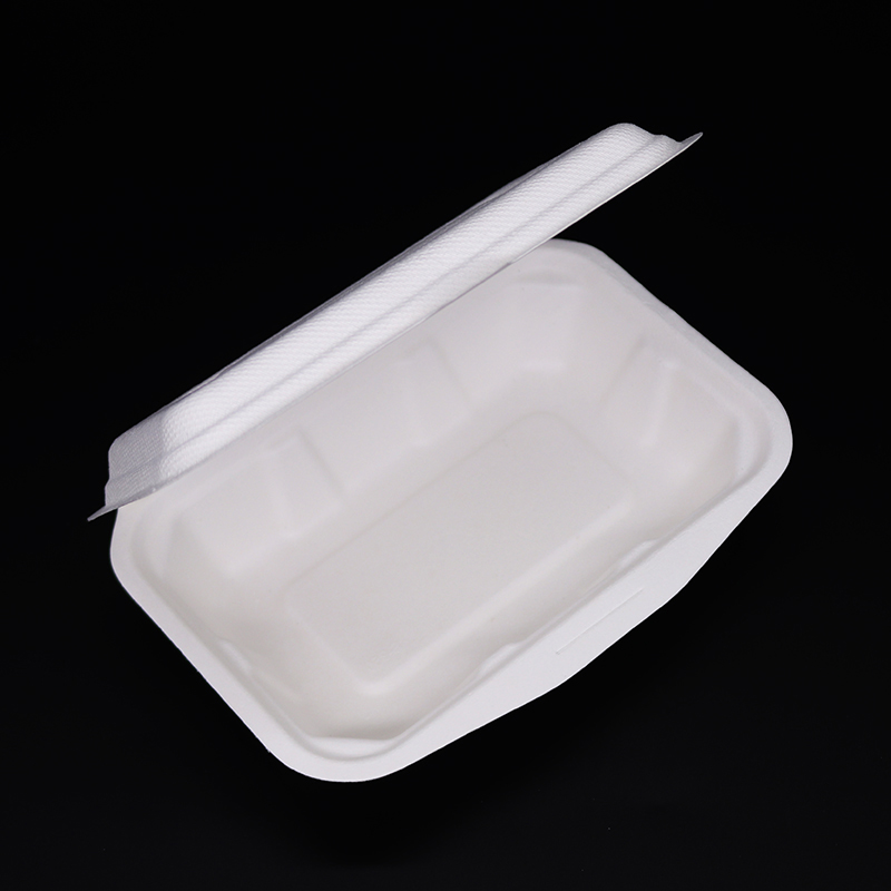 500-650-800-1000ml Biodegradable Disposable Sugarcane Bagasse Lunch Box with lid