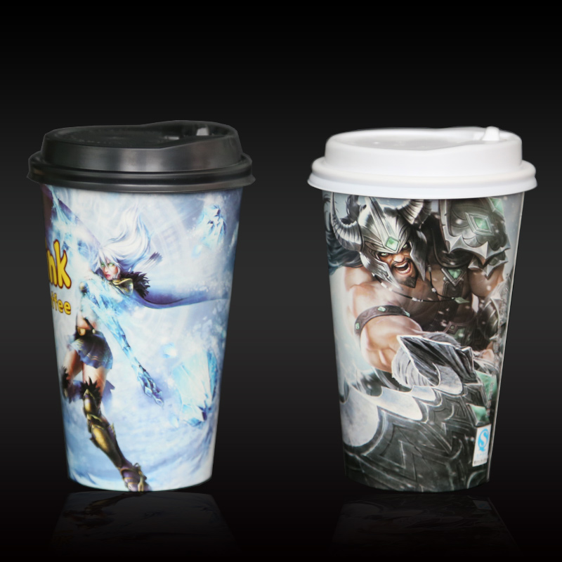 One-time hero League paper cup thickened net bar milk tea cup with lids