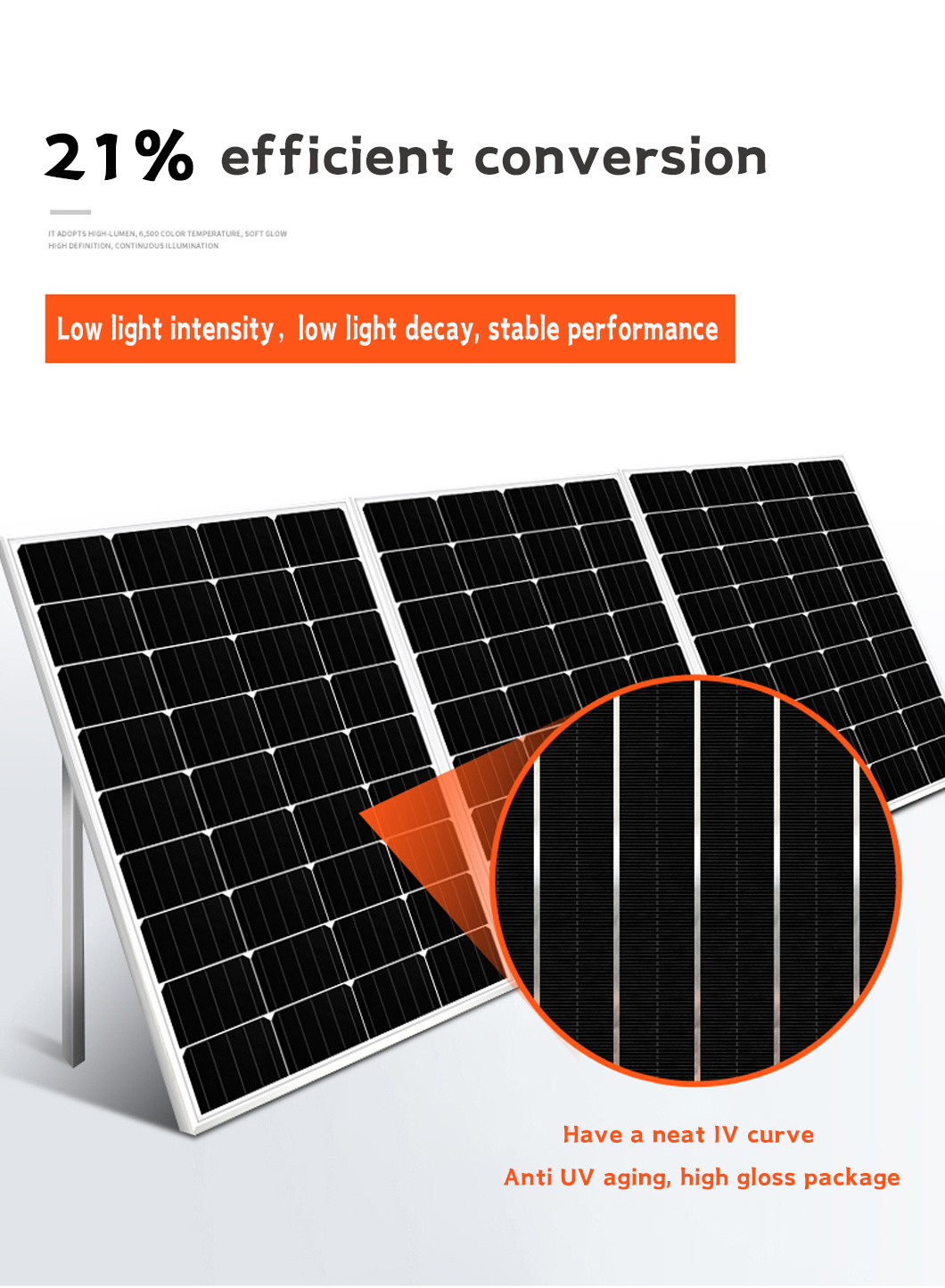 High Photoelectric Conversion Efficiency, Good Stability, Monocrystalline Silicon Solar Panel, Photovoltaic Module