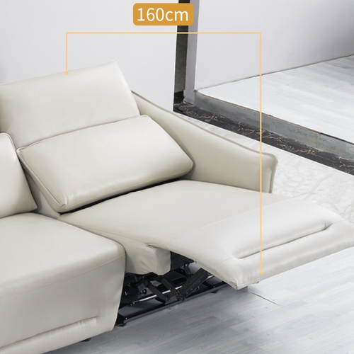 New Designer Italian Corner L-Shaped Sofa Electric Function Rear Lying Headrest Adjustable Sofa Combination