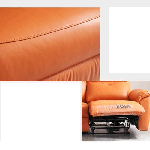 New Space Capsule Leather Function Sofa Modern Minimalist Living Room Three-Seat Electric Function Sofa