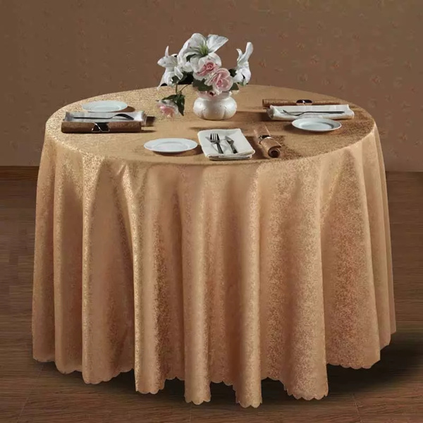 100%polyester minimatt round table cloth/hotel table cloth/wedding table cloth/jacquard textile could match with napkin