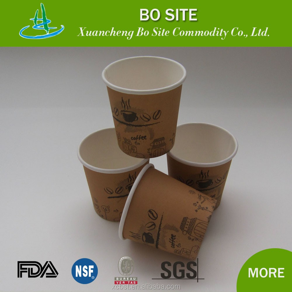 4 oz small size printed coffee hot milk paper cup