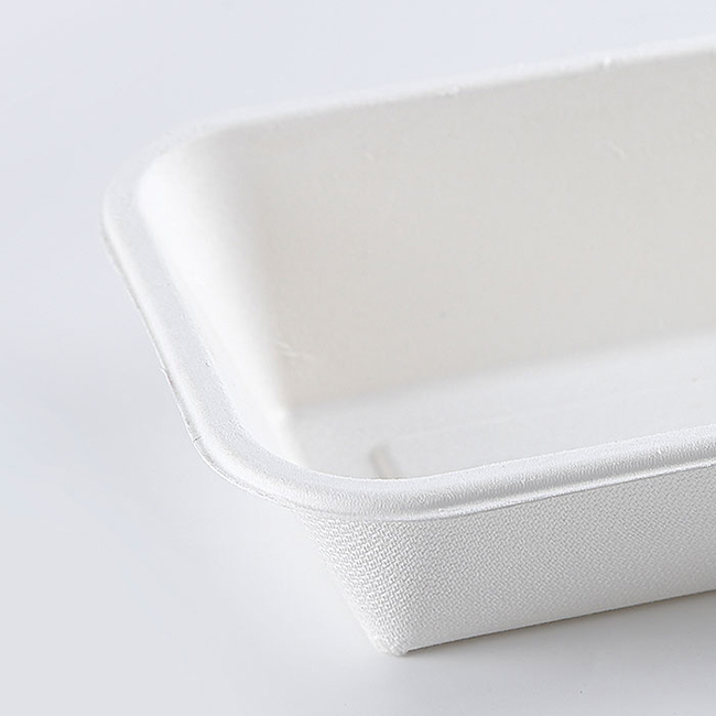 32oz BRC certified factory disposable tableware bagasse pulp oblong tray