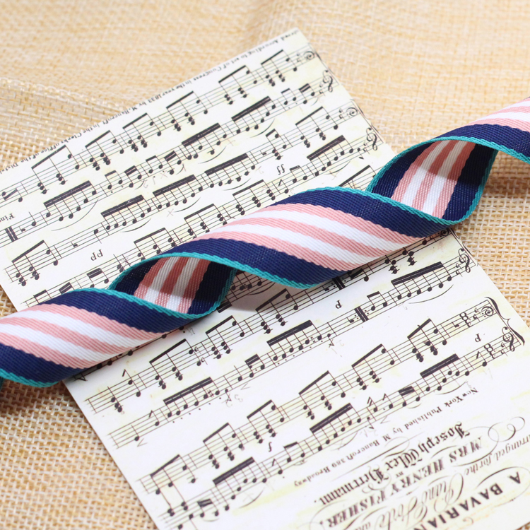 High Quality Sewing Grosgrain Ribbon Printed Stripe Printed Bow