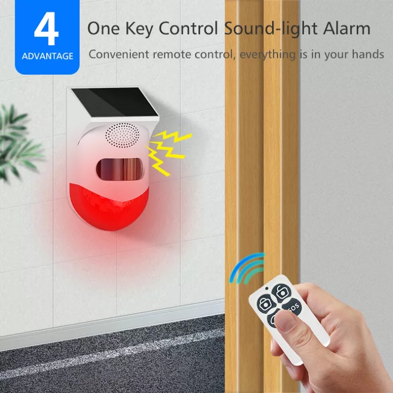 Glomarket Tuya Smart Wifi Outdoor Solar Infrared Alarm Siren IntelligentWaterproof Security Alarm Systems