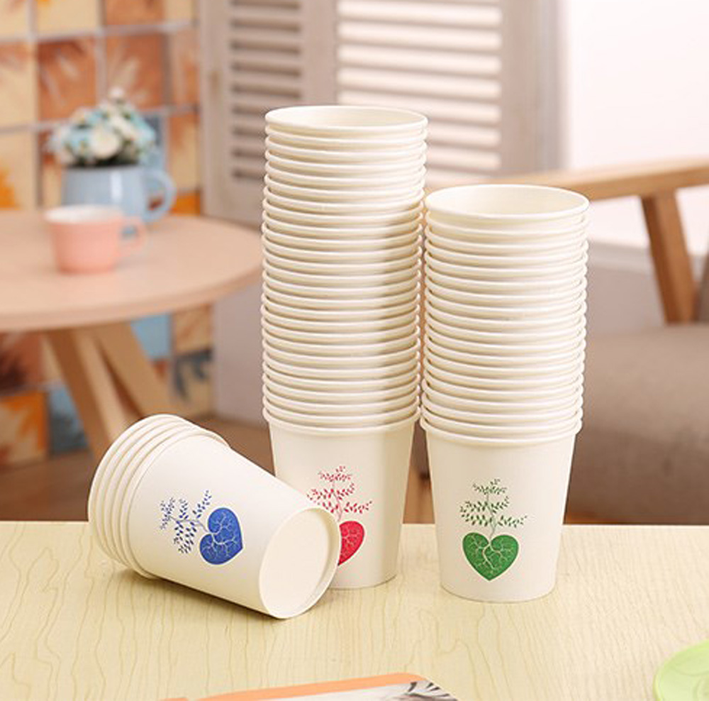 Small tree heart-shaped thickening disposable paper cups for orange juice