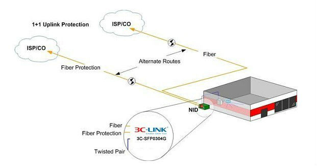 10/100/1000Mbps Looped network media converter Fiber Backup Media Converter support VLAN and Ring Protection Technology