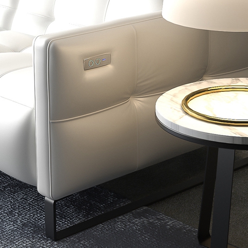 Italian-Style Sofa Electric Function Leather Sofa Three-Seat Modern Living Room Space Capsule Light Luxury Sofa