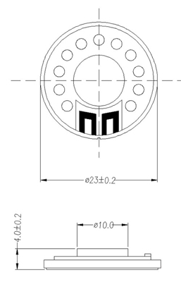 DXI23N-A mylar speaker D23*H4.0 loudspeaker 8ohm 0.25W
