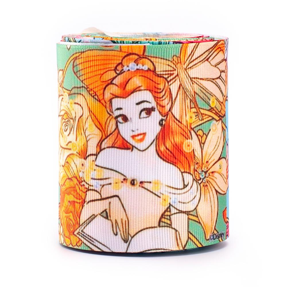 wholesale 75mm Cartoon princess pattern for baby kids decoration heat transfer grosgrain printed ribbon